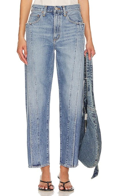 Agolde Fold Jean High-rise Wide-leg Jeans In Blue