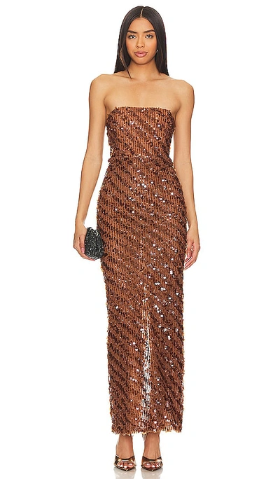 Camila Coelho Cartagena Maxi Dress In Caramel