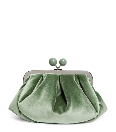 Weekend Max Mara Small Velvet Pasticcino Bag In Green