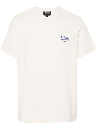 Apc Raymond T-shirt Men Black In Cotton In White