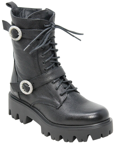 Charles David Hacker Leather Boot In Grey