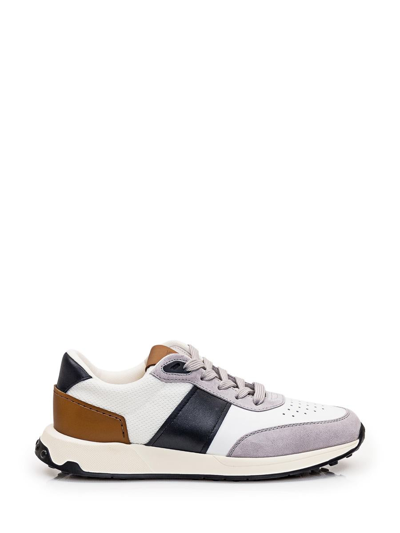 Tod's Leather And Technical Fabric Sneakers In White