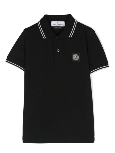 Stone Island Junior Polo Shirt In Black