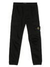 Stone Island Kids' Blue Pants With Elastic Waist And Logo Patch On The Pocket In Cotton Stretch Boy In Black