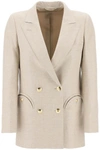 Blazé Milano Blaze Milano Everyday Alithia Double Breasted Blazer In Beige, Neutro
