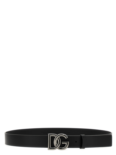 Dolce & Gabbana Black Logo Leather Belt