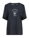 Emporio Armani Woman T-shirt Midnight Blue Size Xs Modal, Cotton