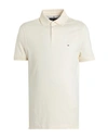 Tommy Hilfiger Man Polo Shirt Cream Size M Cotton, Elastane In White