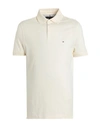 Tommy Hilfiger Man Polo Shirt Cream Size L Cotton, Elastane In White