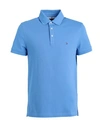 Tommy Hilfiger Man Polo Shirt Light Blue Size M Cotton, Elastane