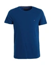 Tommy Hilfiger Man T-shirt Blue Size S Cotton, Elastane