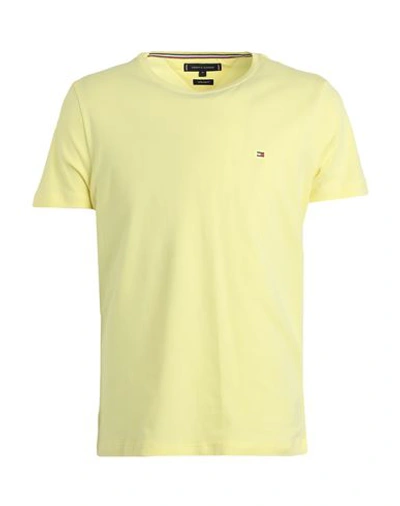 Tommy Hilfiger Man T-shirt Yellow Size L Cotton, Elastane