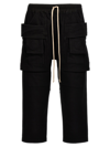 DRKSHDW CARGO CROP PANTS BLACK