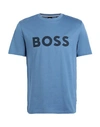 Hugo Boss Boss Man T-shirt Slate Blue Size Xl Cotton, Elastane