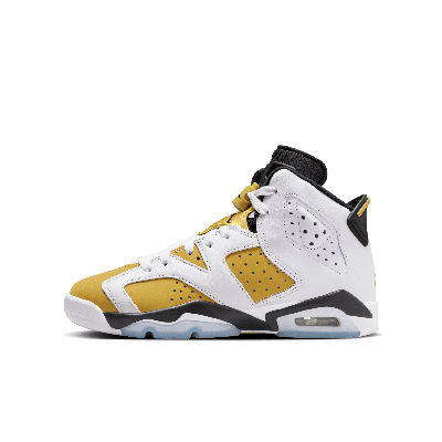 Jordan Air  6 Retro "yellow Ochre" Big Kids' Shoes In White