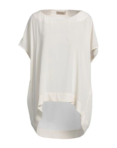 Gentryportofino Woman Top Ivory Size 6 Silk In Neutral