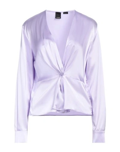 Pinko Woman Top Lilac Size 10 Acetate, Silk In Purple