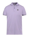 People Of Shibuya Man Polo Shirt Lilac Size L Cotton, Elastane In Purple