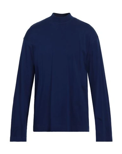 Dries Van Noten Man T-shirt Bright Blue Size L Cotton
