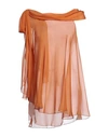 Alberta Ferretti Woman Top Tan Size Onesize Silk In Brown
