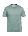 BOGLIOLI BOGLIOLI MAN T-SHIRT GREEN SIZE 3XL LINEN