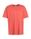 Tommy Jeans Man T-shirt Orange Size Xxl Cotton