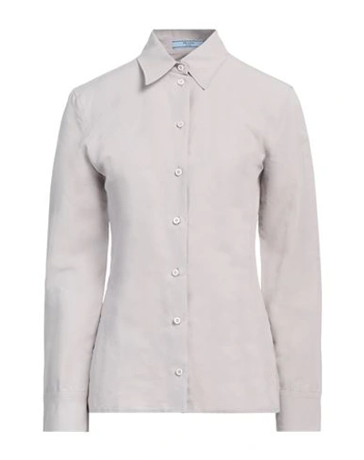 Prada Woman Shirt Light Grey Size 4 Paper Yarn, Viscose