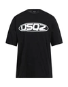 Dsquared2 Man T-shirt Black Size M Cotton