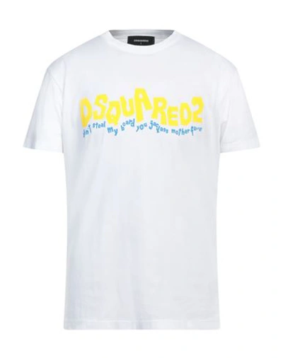 DSQUARED2 DSQUARED2 MAN T-SHIRT WHITE SIZE L COTTON