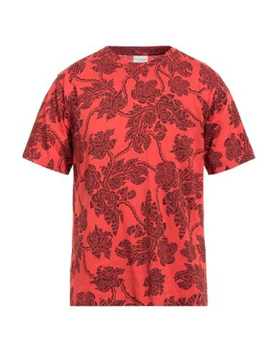 Dries Van Noten Man T-shirt Coral Size Xl Cotton In Red