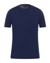 Giorgio Armani Man T-shirt Bright Blue Size 46 Viscose, Elastane