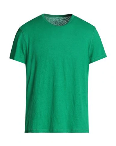 Majestic Filatures Man T-shirt Green Size L Linen, Elastane