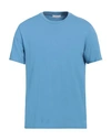 Boglioli Man T-shirt Pastel Blue Size M Cotton