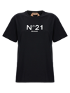 N°21 FLOCKED LOGO T-SHIRT BLACK