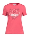 Kenzo Woman T-shirt Coral Size Xl Cotton In Red