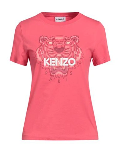 Kenzo Woman T-shirt Coral Size Xl Cotton In Red