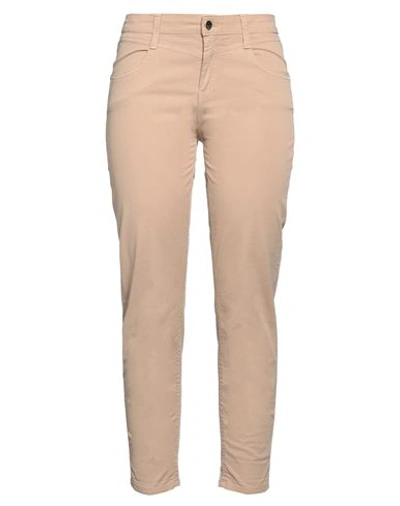 Kaos Woman Pants Sand Size 32 Cotton, Tencel, Elastane In Beige