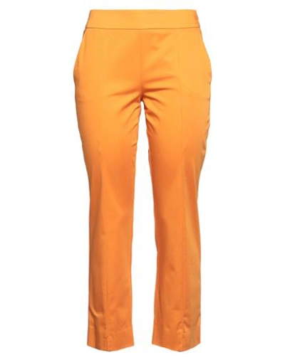 Emme By Marella Woman Pants Orange Size 4 Cotton, Elastane