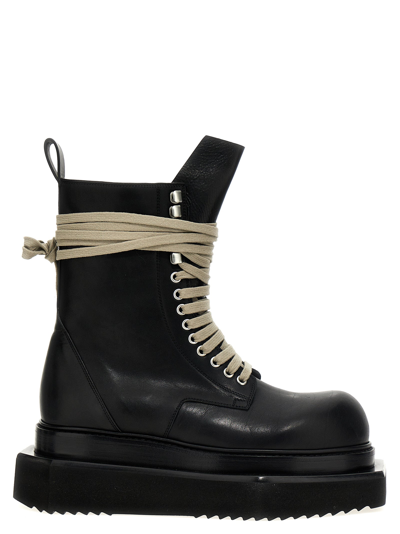 RICK OWENS LACEUP TURBO CYCLOPS BOOTS, ANKLE BOOTS BLACK