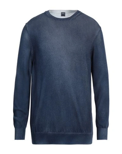 Fedeli Man Sweater Blue Size 44 Cotton