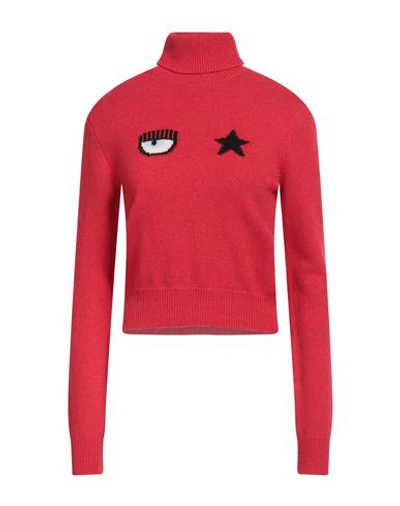 Chiara Ferragni Woman Turtleneck Red Size S Wool, Viscose, Polyamide, Cashmere
