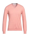 Gran Sasso Man Sweater Salmon Pink Size 40 Cotton, Cashmere