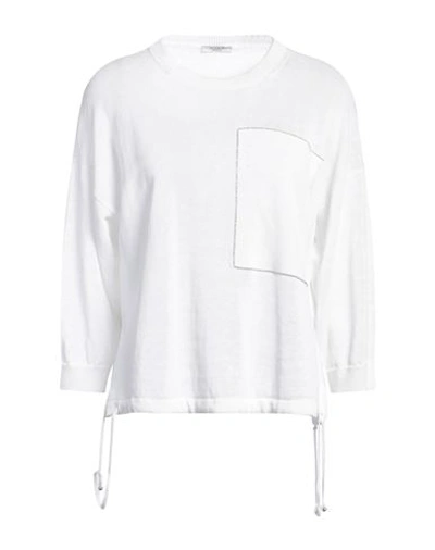 Peserico Woman Sweater Off White Size 12 Linen, Cotton