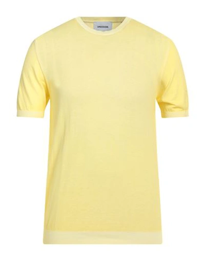 Dressism. Man Sweater Yellow Size Xxl Cotton