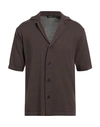 Roberto Collina Man Cardigan Dark Brown Size 36 Cotton
