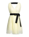 Pinko Woman Mini Dress Light Yellow Size 6 Polyamide, Polyester, Elastane