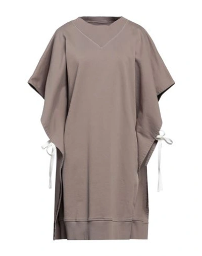 Mm6 Maison Margiela Woman Mini Dress Dove Grey Size S Cotton, Elastane