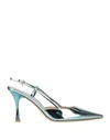 Gianvito Rossi Woman Pumps Light Blue Size 11 Soft Leather