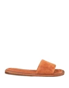 Brunello Cucinelli Woman Sandals Orange Size 8 Soft Leather In Orange