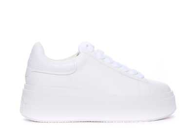 Ash White Leather Trainers In White/bubble Gum